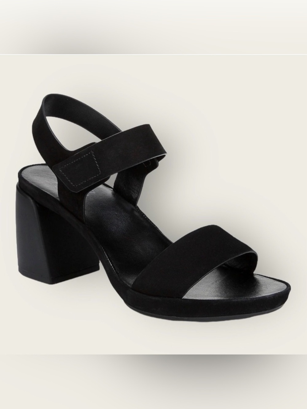Naturalizer Gen N Trace Black Block Heel Sandals Womens 9M Open Toe Strap Shoe